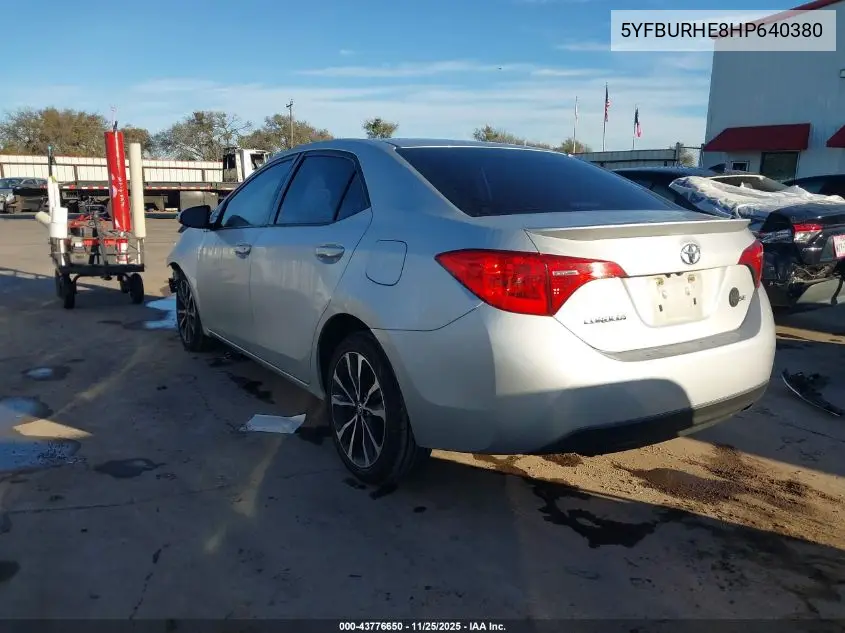 5YFBURHE8HP640380 2017 Toyota Corolla Se