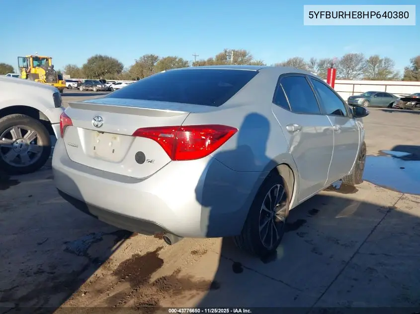 5YFBURHE8HP640380 2017 Toyota Corolla Se