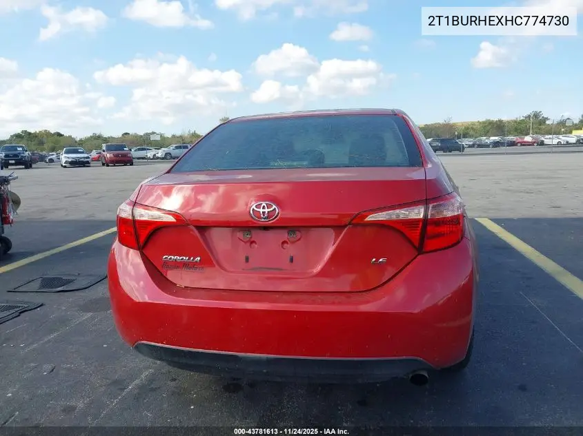 2T1BURHEXHC774730 2017 Toyota Corolla Le