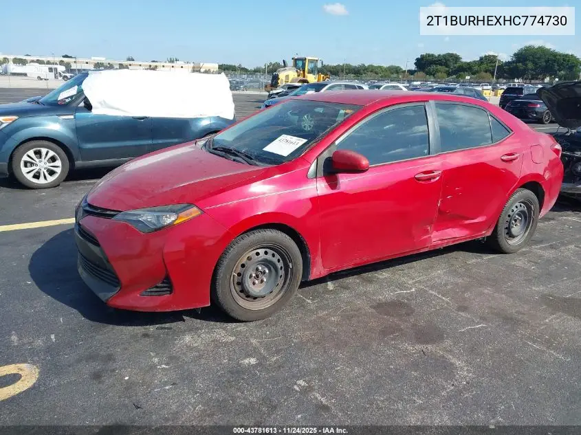2T1BURHEXHC774730 2017 Toyota Corolla Le