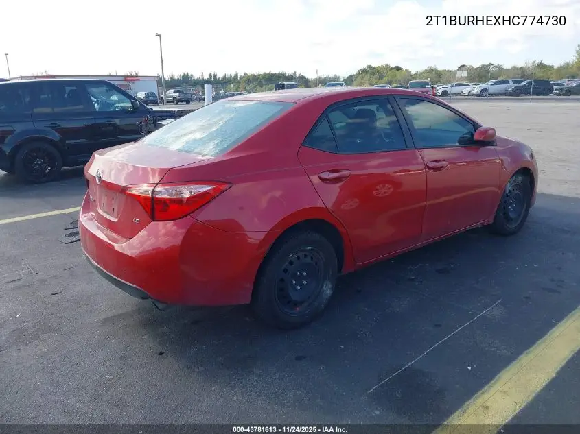 2T1BURHEXHC774730 2017 Toyota Corolla Le