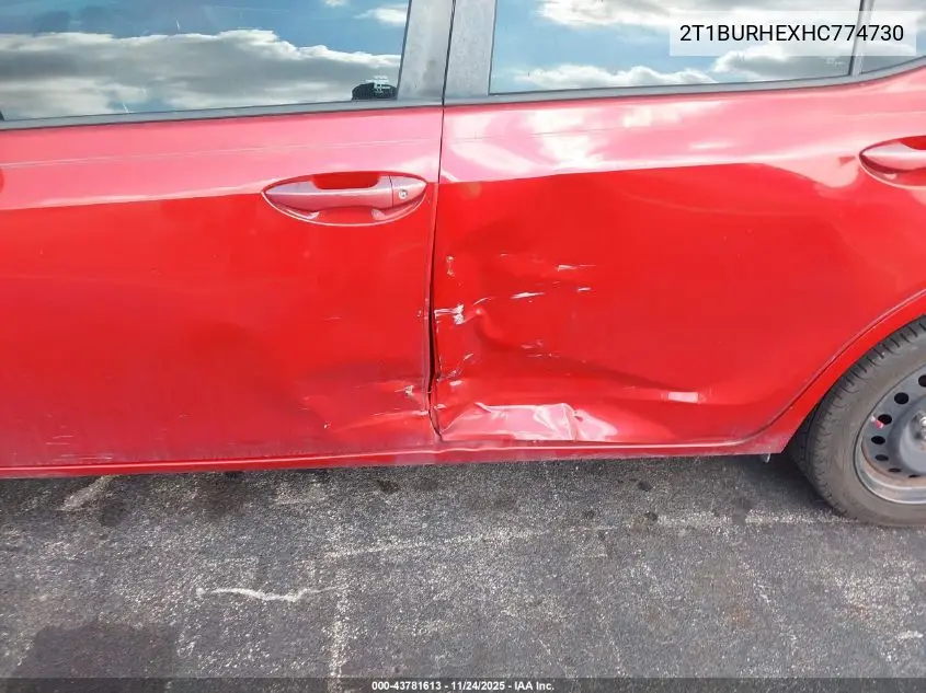 2T1BURHEXHC774730 2017 Toyota Corolla Le