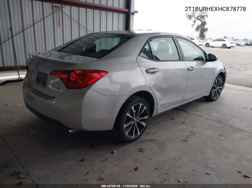 2T1BURHEXHC878778 2017 Toyota Corolla Se
