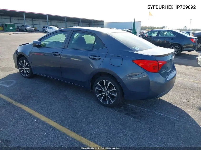 5YFBURHE9HP729892 2017 Toyota Corolla Se