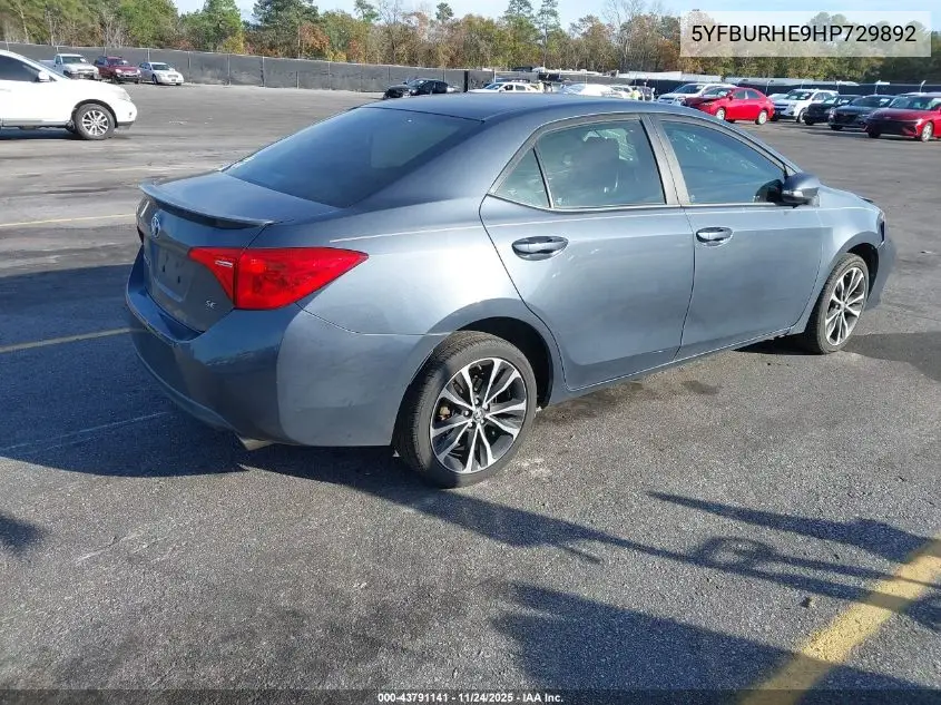 5YFBURHE9HP729892 2017 Toyota Corolla Se