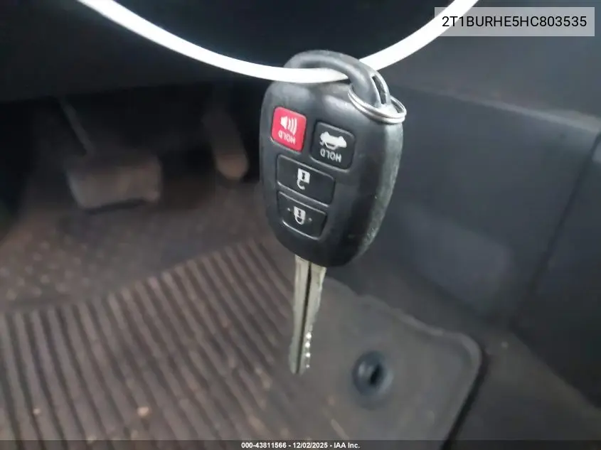 2T1BURHE5HC803535 2017 Toyota Corolla Le