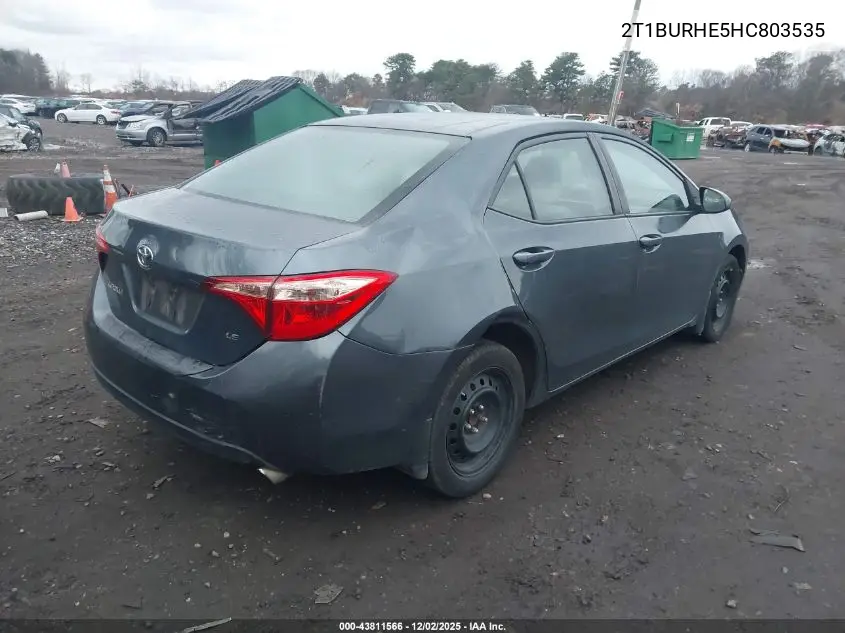 2T1BURHE5HC803535 2017 Toyota Corolla Le