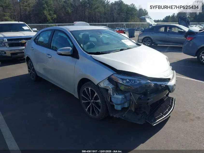 5YFBURHE7HP625434 2017 Toyota Corolla Se