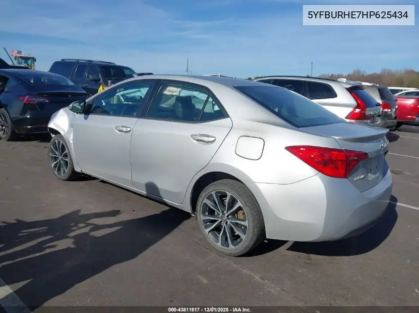 5YFBURHE7HP625434 2017 Toyota Corolla Se