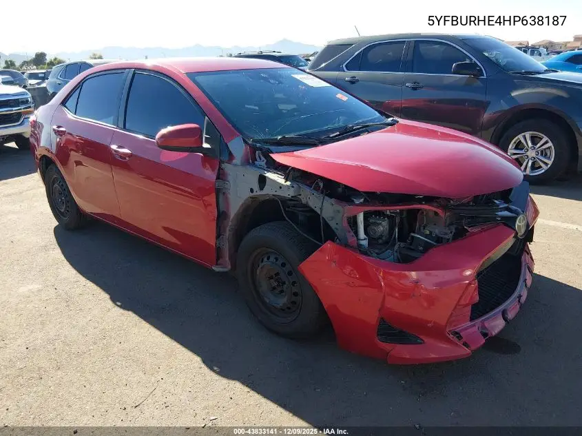5YFBURHE4HP638187 2017 Toyota Corolla Le