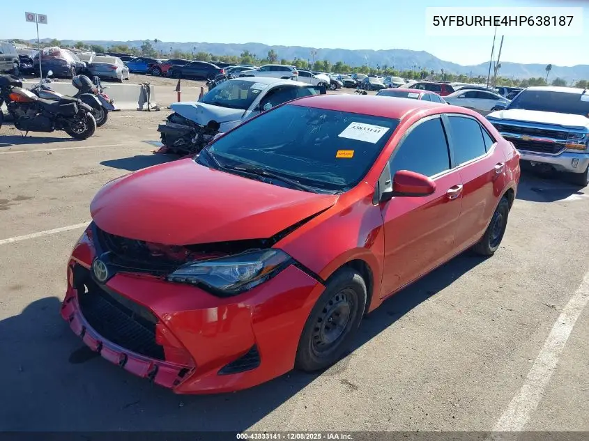 5YFBURHE4HP638187 2017 Toyota Corolla Le