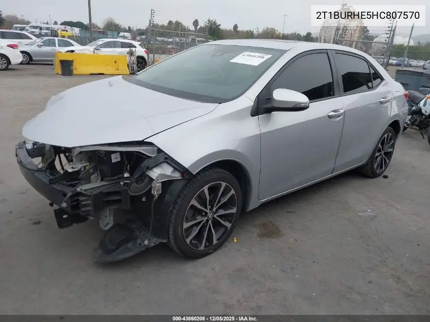2T1BURHE5HC807570 2017 Toyota Corolla Se