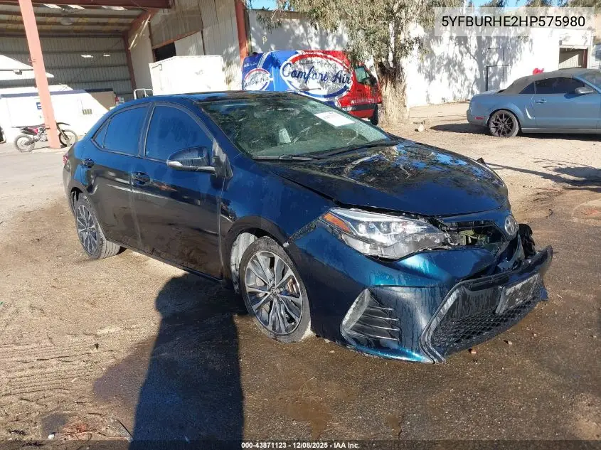 5YFBURHE2HP575980 2017 Toyota Corolla Se