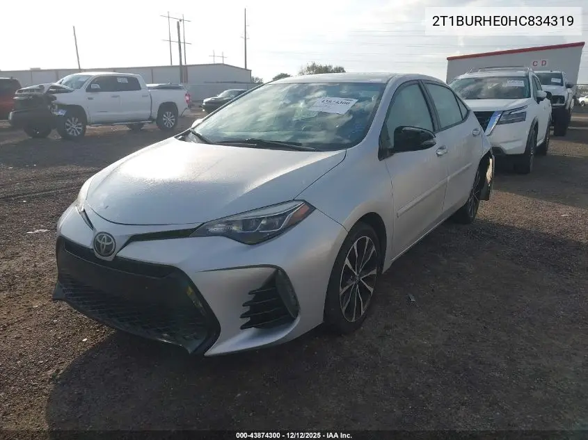 2T1BURHE0HC834319 2017 Toyota Corolla Se