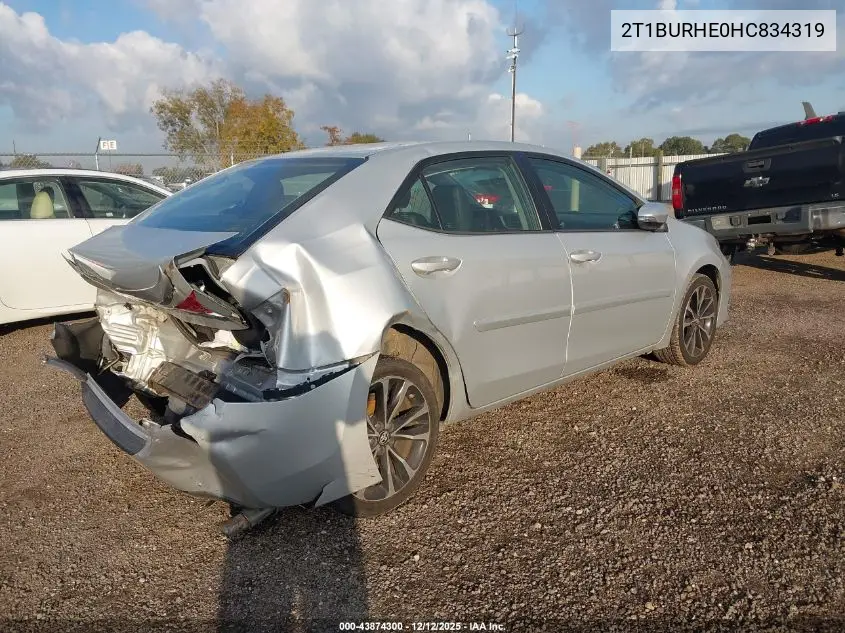 2T1BURHE0HC834319 2017 Toyota Corolla Se