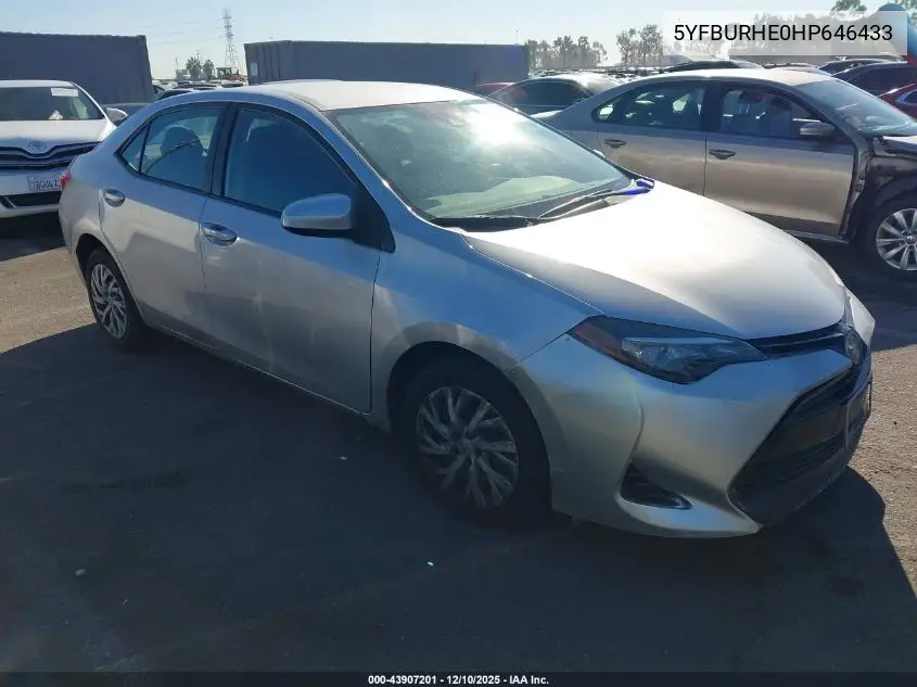 5YFBURHE0HP646433 2017 Toyota Corolla Le