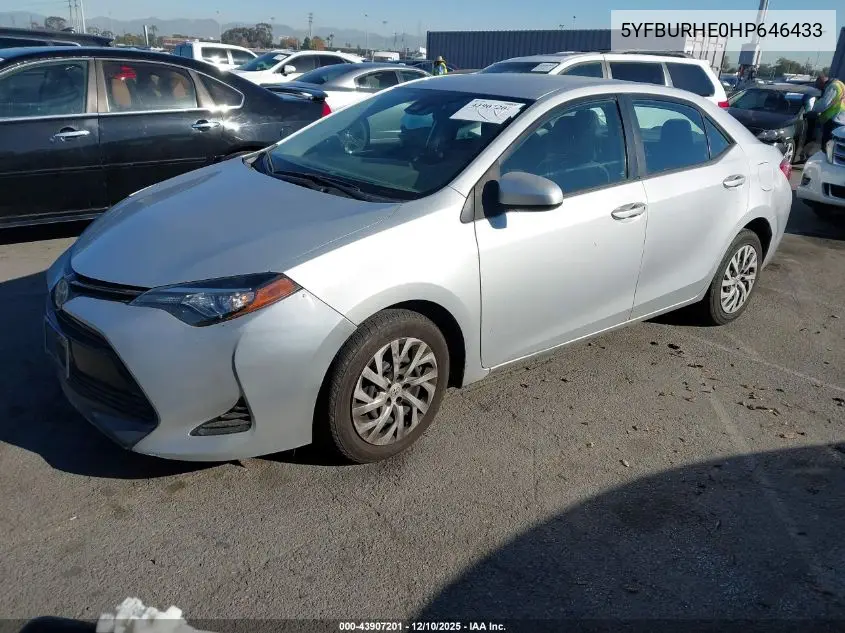 5YFBURHE0HP646433 2017 Toyota Corolla Le