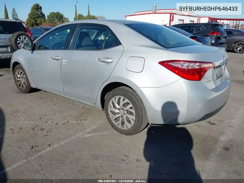 5YFBURHE0HP646433 2017 Toyota Corolla Le