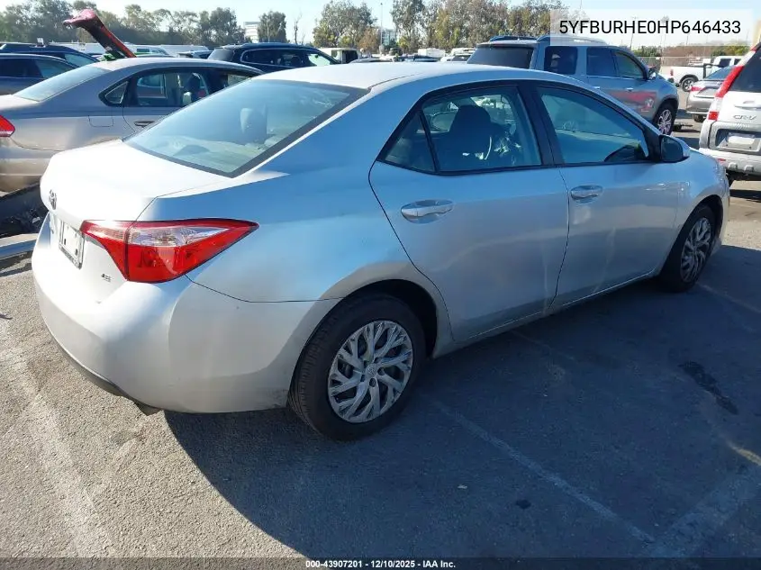5YFBURHE0HP646433 2017 Toyota Corolla Le