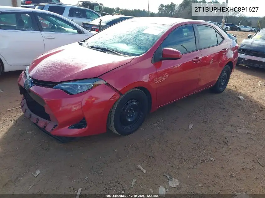 2T1BURHEXHC891627 2017 Toyota Corolla Le
