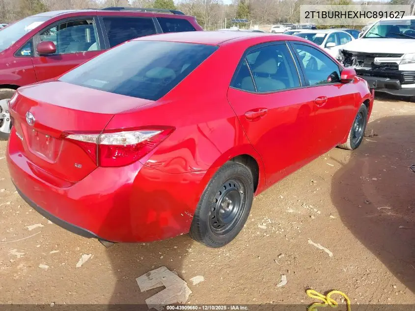 2T1BURHEXHC891627 2017 Toyota Corolla Le
