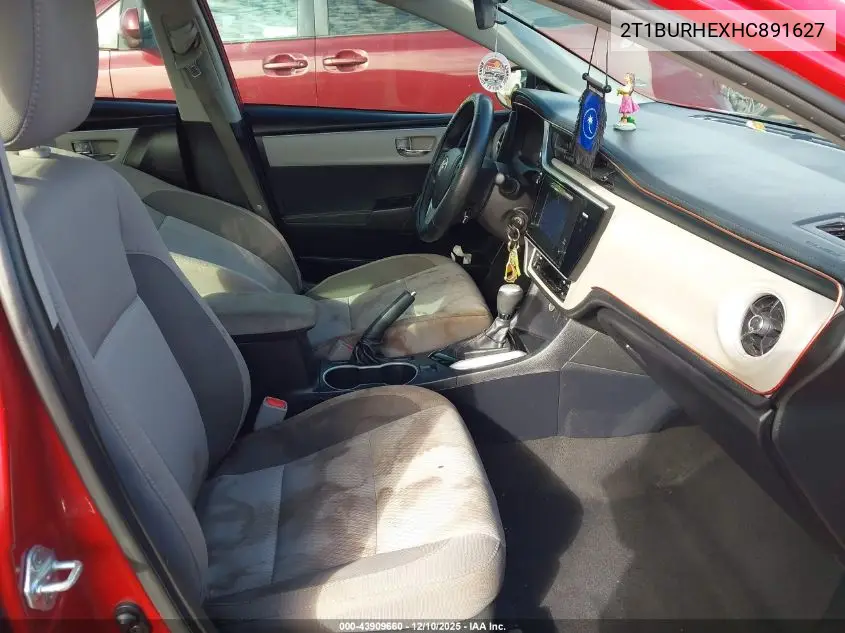 2T1BURHEXHC891627 2017 Toyota Corolla Le