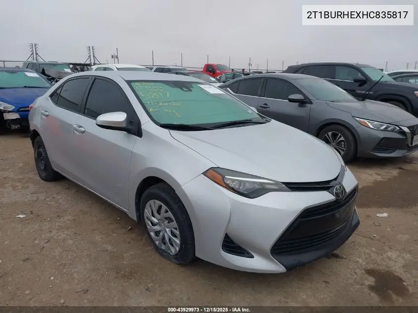2T1BURHEXHC835817 2017 Toyota Corolla Le