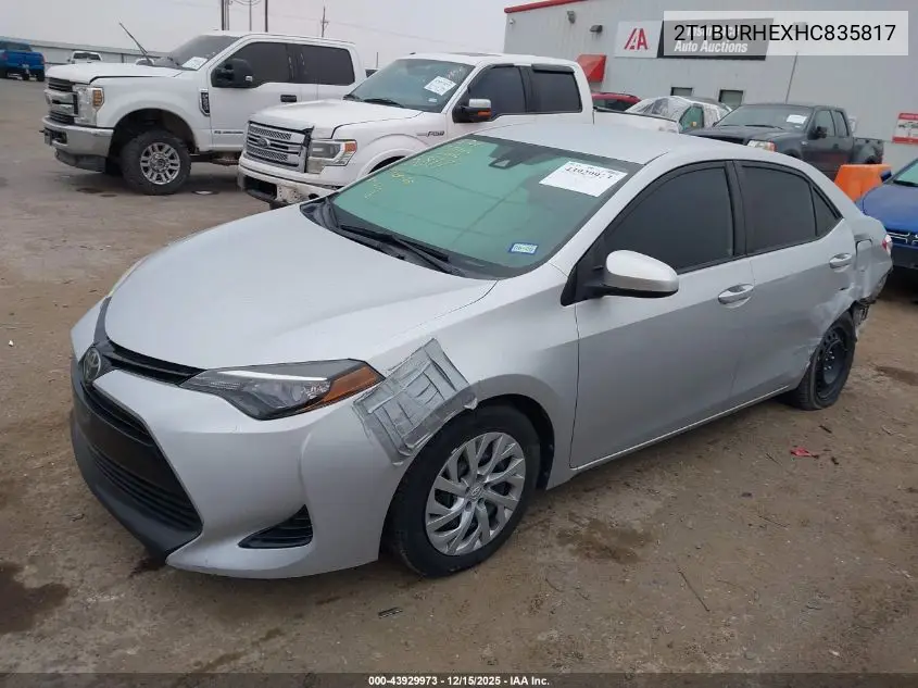 2T1BURHEXHC835817 2017 Toyota Corolla Le