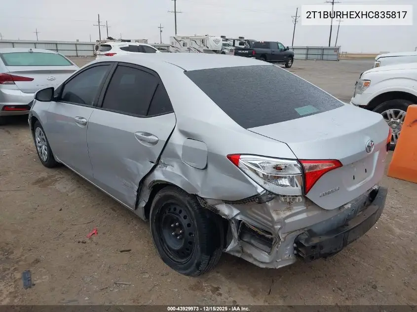 2T1BURHEXHC835817 2017 Toyota Corolla Le