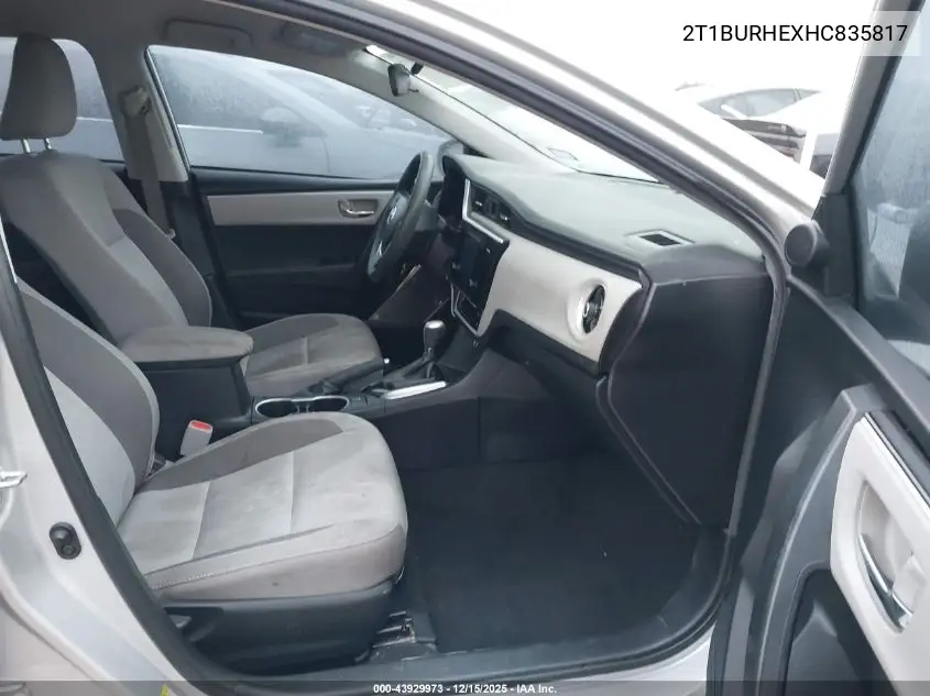 2T1BURHEXHC835817 2017 Toyota Corolla Le