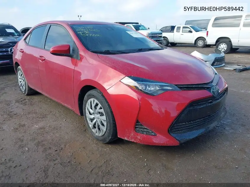 5YFBURHE0HP589442 2017 Toyota Corolla Le