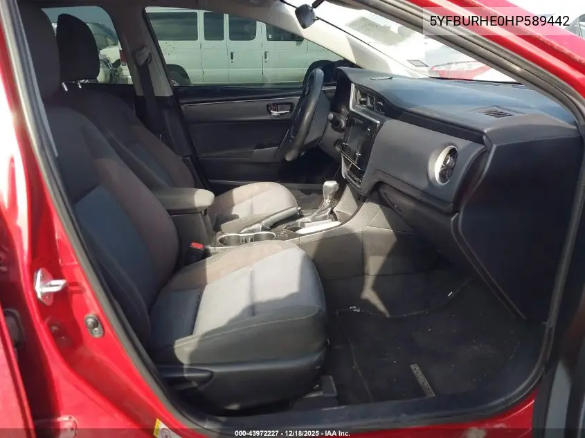 5YFBURHE0HP589442 2017 Toyota Corolla Le