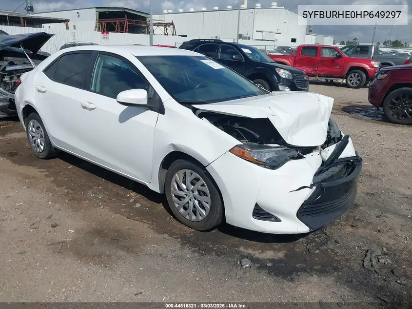 5YFBURHE0HP649297 2017 Toyota Corolla Le