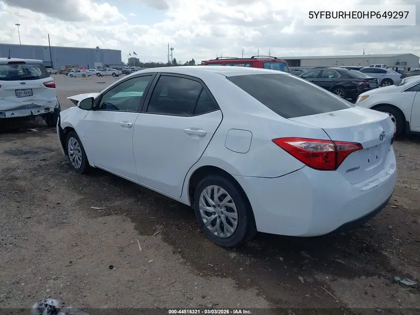5YFBURHE0HP649297 2017 Toyota Corolla Le