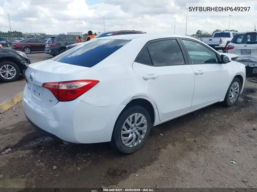 5YFBURHE0HP649297 2017 Toyota Corolla Le