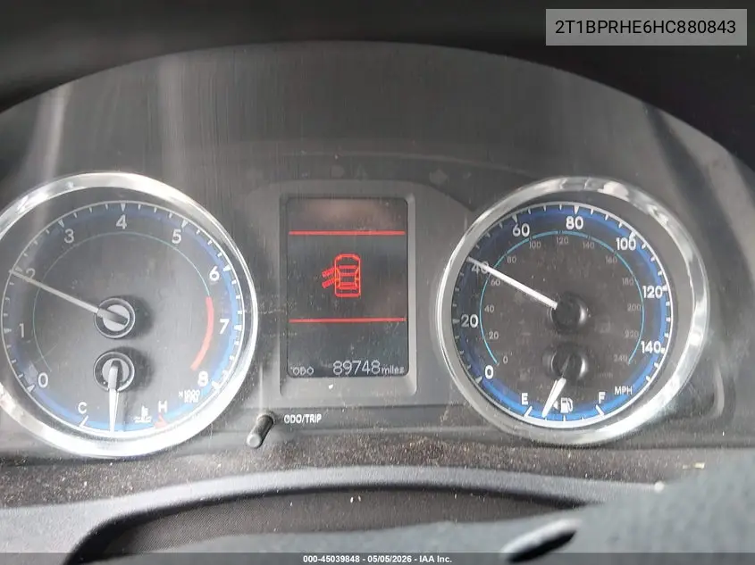 2T1BPRHE6HC880843 2017 Toyota Corolla