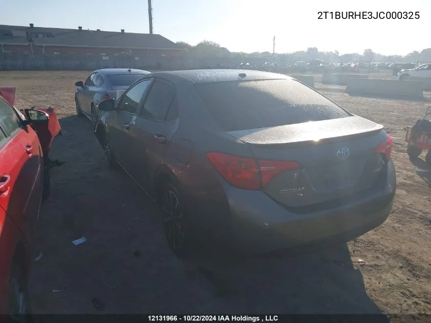 2T1BURHE3JC000325 2018 Toyota Corolla Se