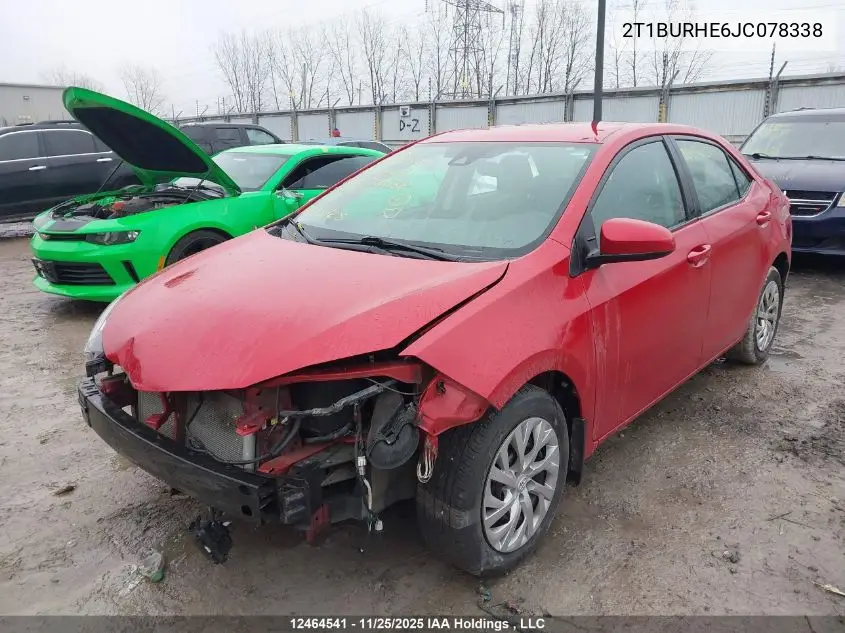 2T1BURHE6JC078338 2018 Toyota Corolla Le