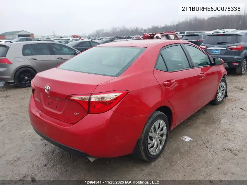 2T1BURHE6JC078338 2018 Toyota Corolla Le