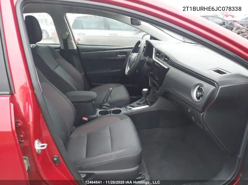 2T1BURHE6JC078338 2018 Toyota Corolla Le