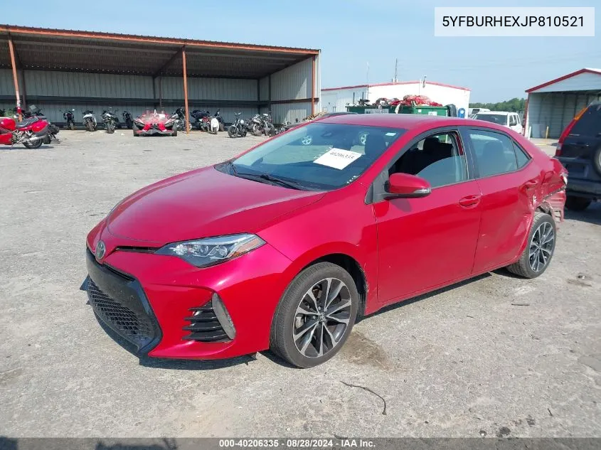 2018 Toyota Corolla Se VIN: 5YFBURHEXJP810521 Lot: 40206335