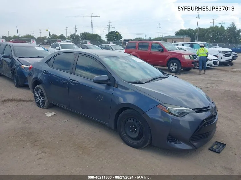 5YFBURHE5JP837013 2018 Toyota Corolla Le