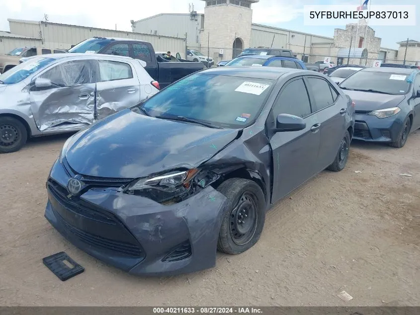 5YFBURHE5JP837013 2018 Toyota Corolla Le