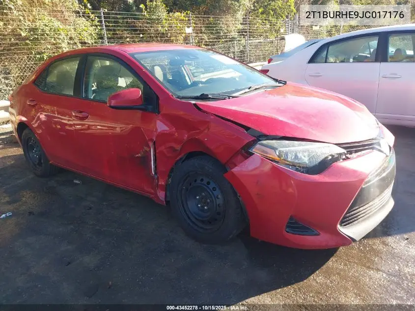 2T1BURHE9JC017176 2018 Toyota Corolla Le