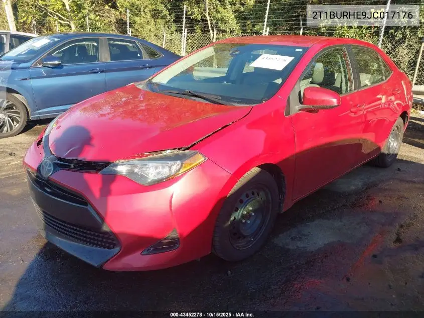 2T1BURHE9JC017176 2018 Toyota Corolla Le