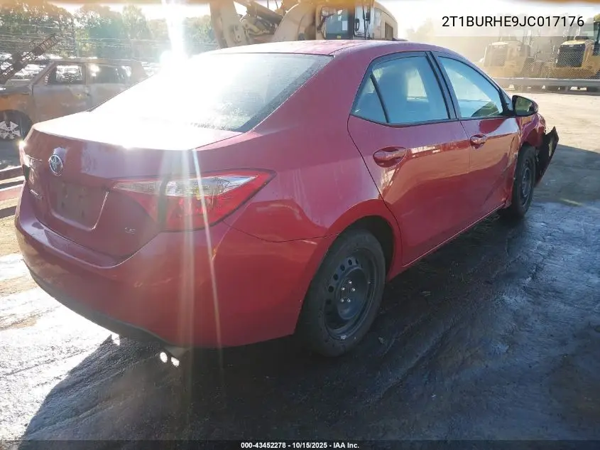 2T1BURHE9JC017176 2018 Toyota Corolla Le