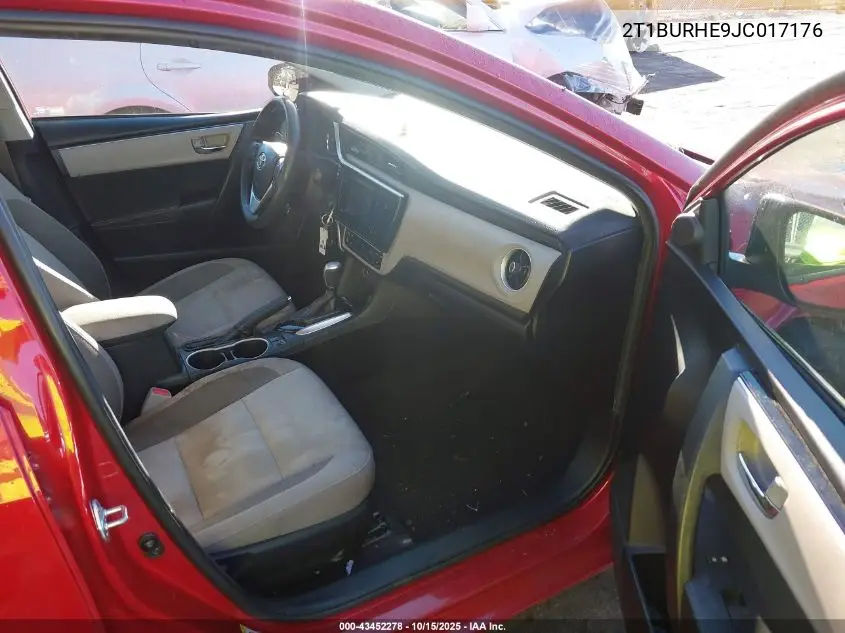 2T1BURHE9JC017176 2018 Toyota Corolla Le