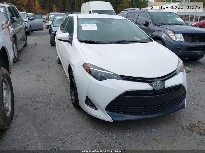 2T1BURHEXJC101376 2018 Toyota Corolla Le
