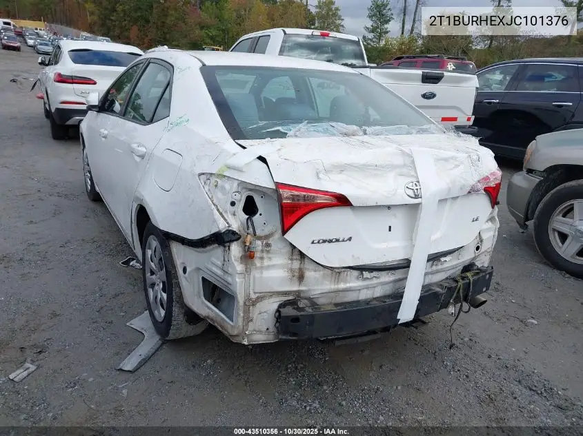 2T1BURHEXJC101376 2018 Toyota Corolla Le