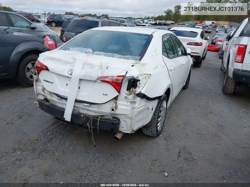 2T1BURHEXJC101376 2018 Toyota Corolla Le